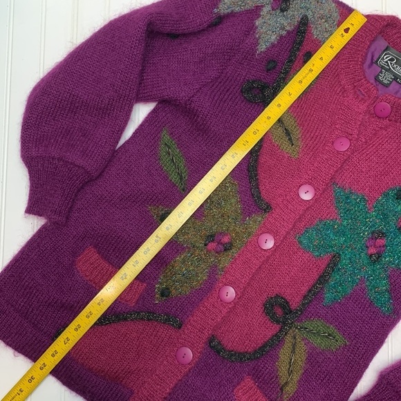 Vintage 90’s vibe purple button front sweater XL - Picture 8 of 10